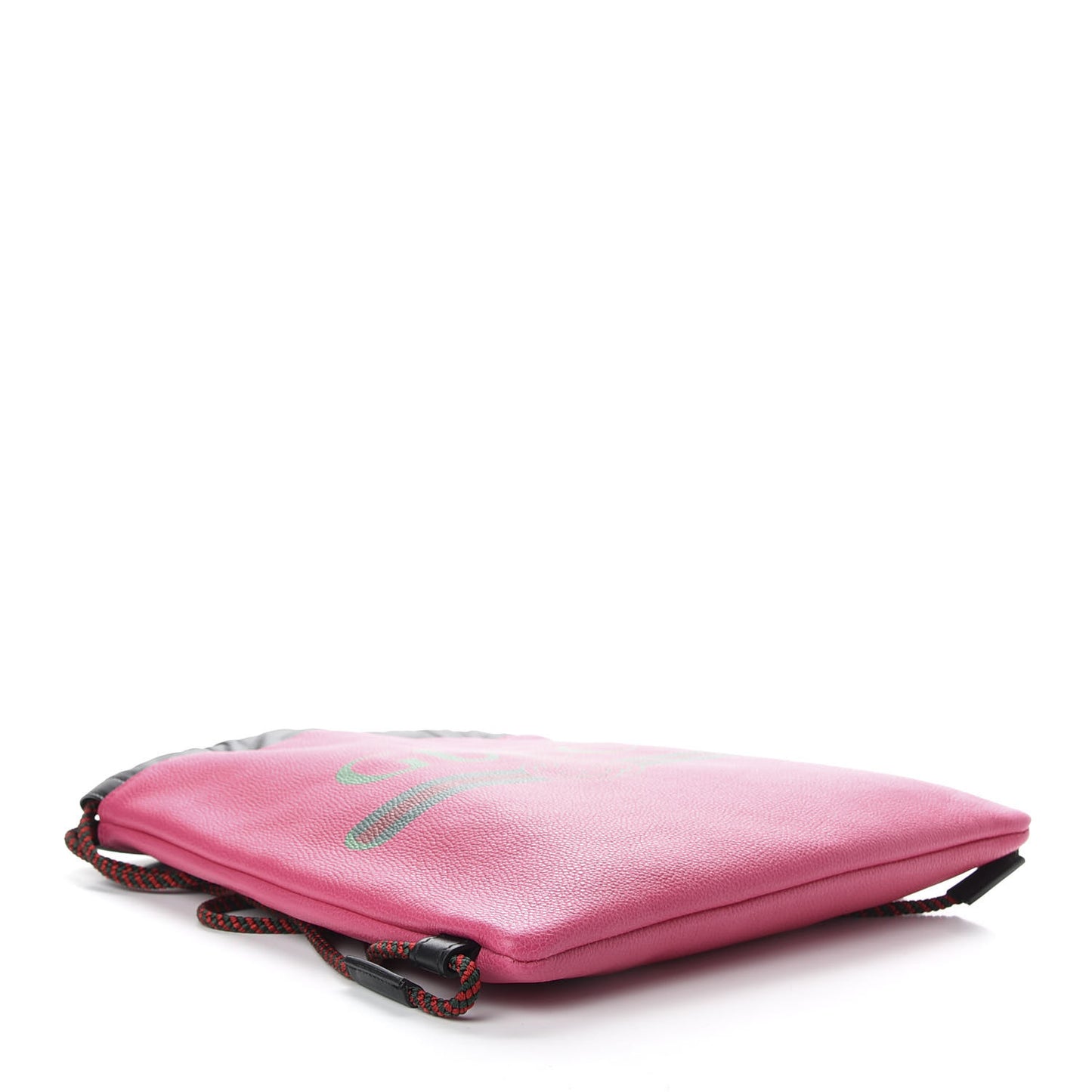 Grained Calfskin Logo Drawstring Backpack Box Pink Green Black