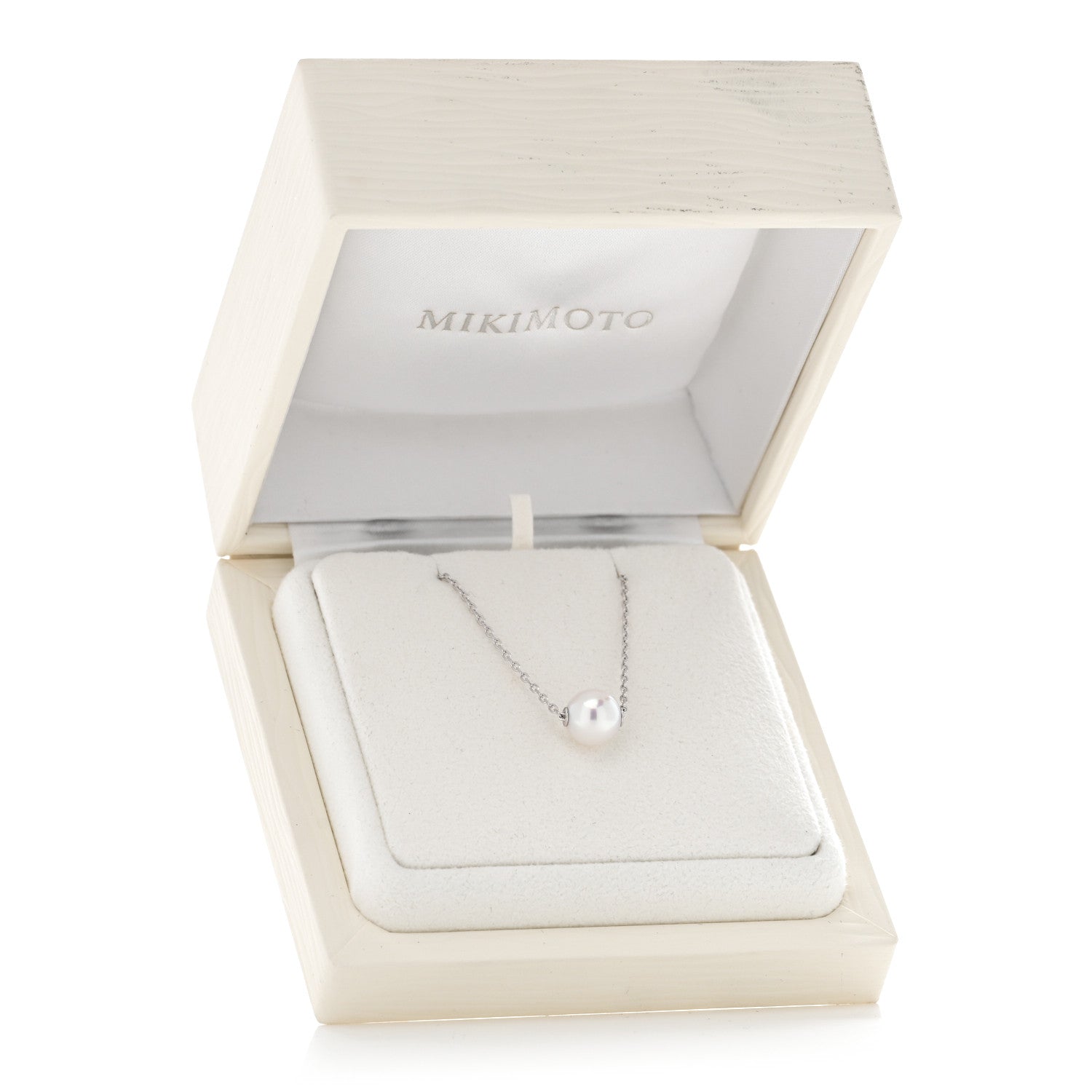 Mikimoto 18K White Gold Akoya Cultured Pearl 8-8.5mm Single Pendant Necklace 6 of 6