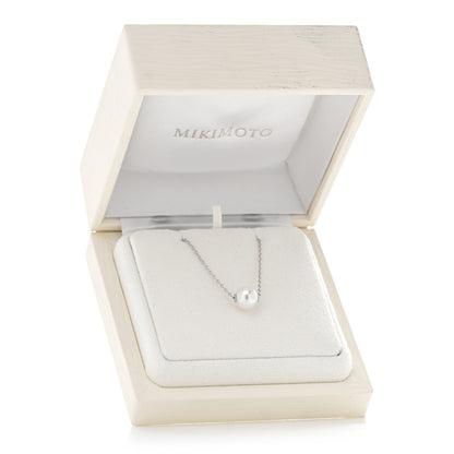 Mikimoto 18K White Gold Akoya Cultured Pearl 8-8.5mm Single Pendant Necklace 6 of 6