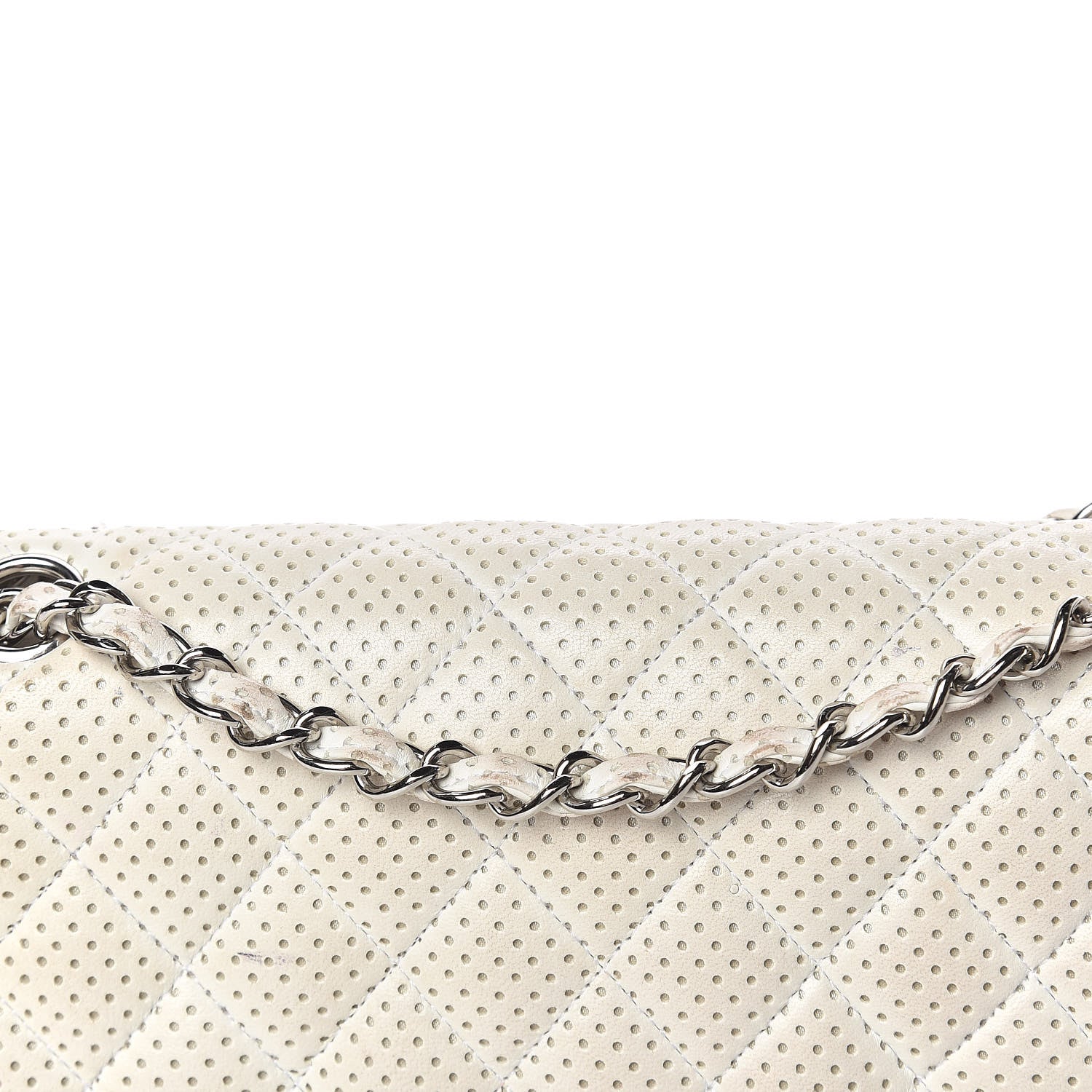 Chanel Lambskin Perforated Medium Double Flap White 16 of 26