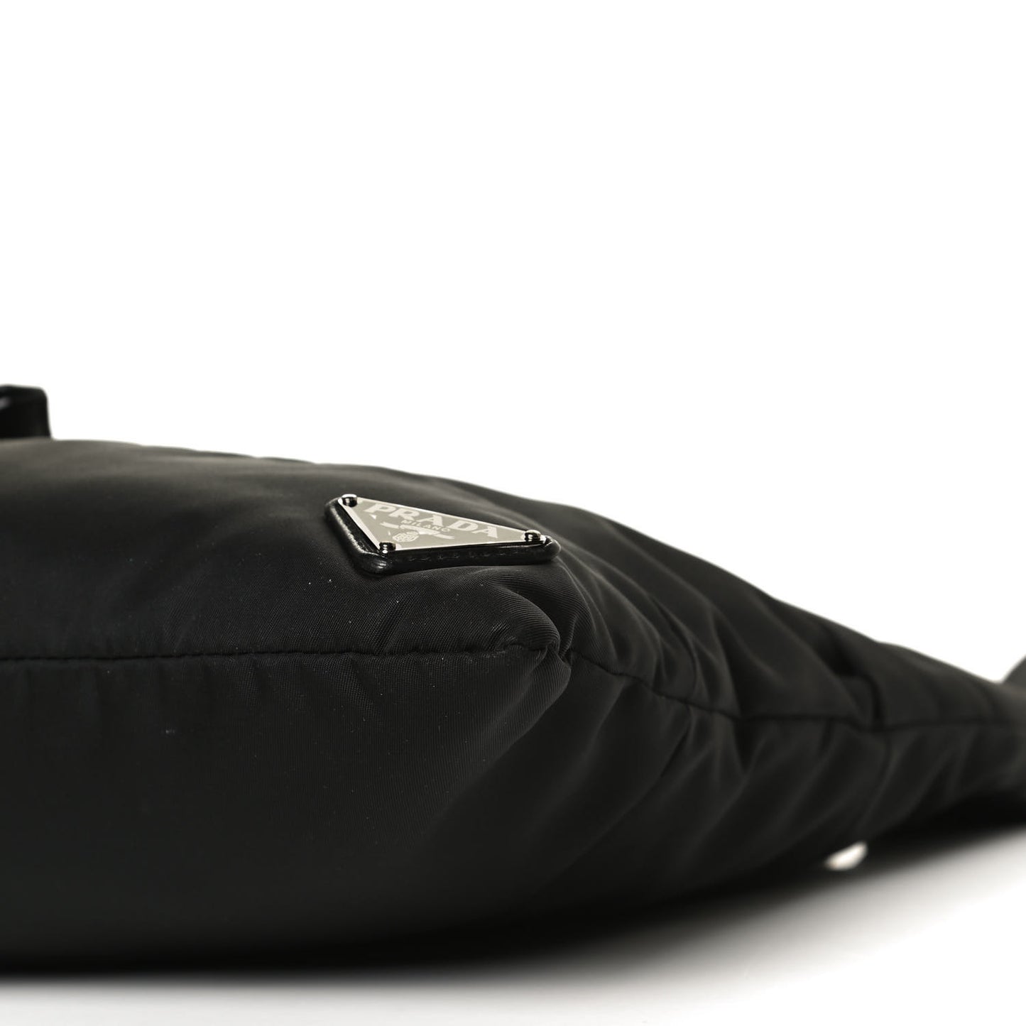 Tessuto Nylon Saffiano Flat Messenger Bag Black