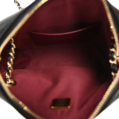 Chanel Shiny Lambskin Quilted Mini Camera Case Black 5 of 10