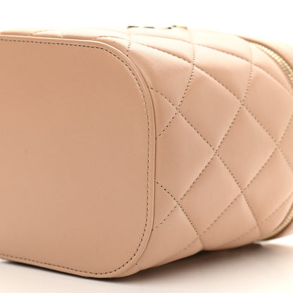 Chanel Lambskin Quilted Trendy Vanity Case Beige 10 of 16