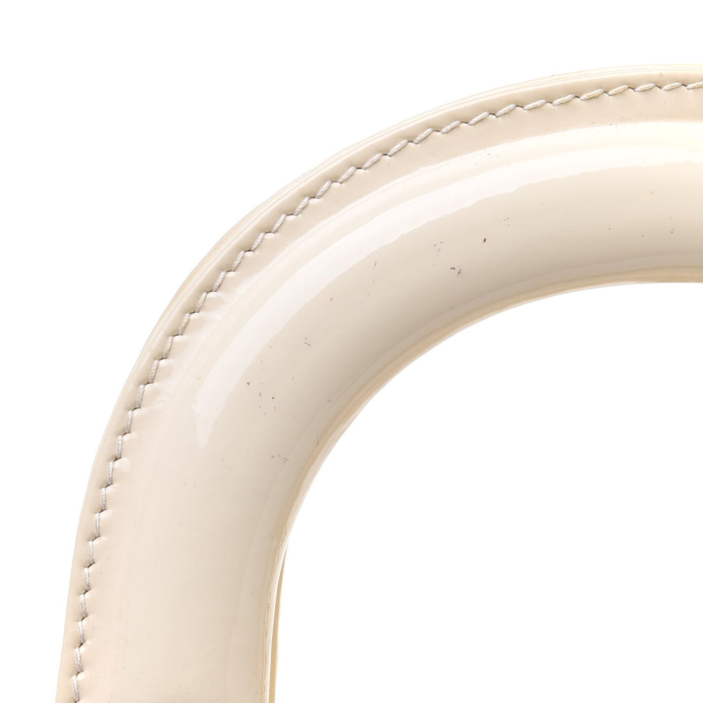 Patent Cannage Mini Lady Dior Ivory