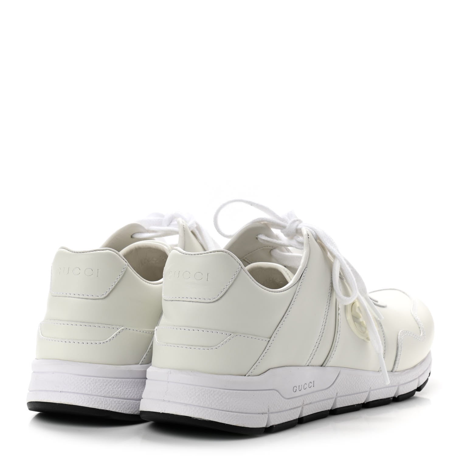 Gucci Calfskin Womens Interlocking G Sneakers 39 White 4 of 8