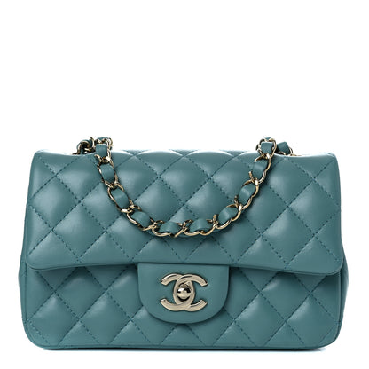 Chanel Lambskin Quilted Mini Rectangular Flap Green 1 of 13