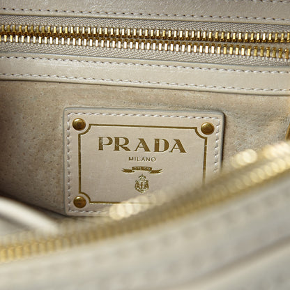 Prada Glace Calf Pushlock Chain Shoulder Bag Ginestra 6 of 12