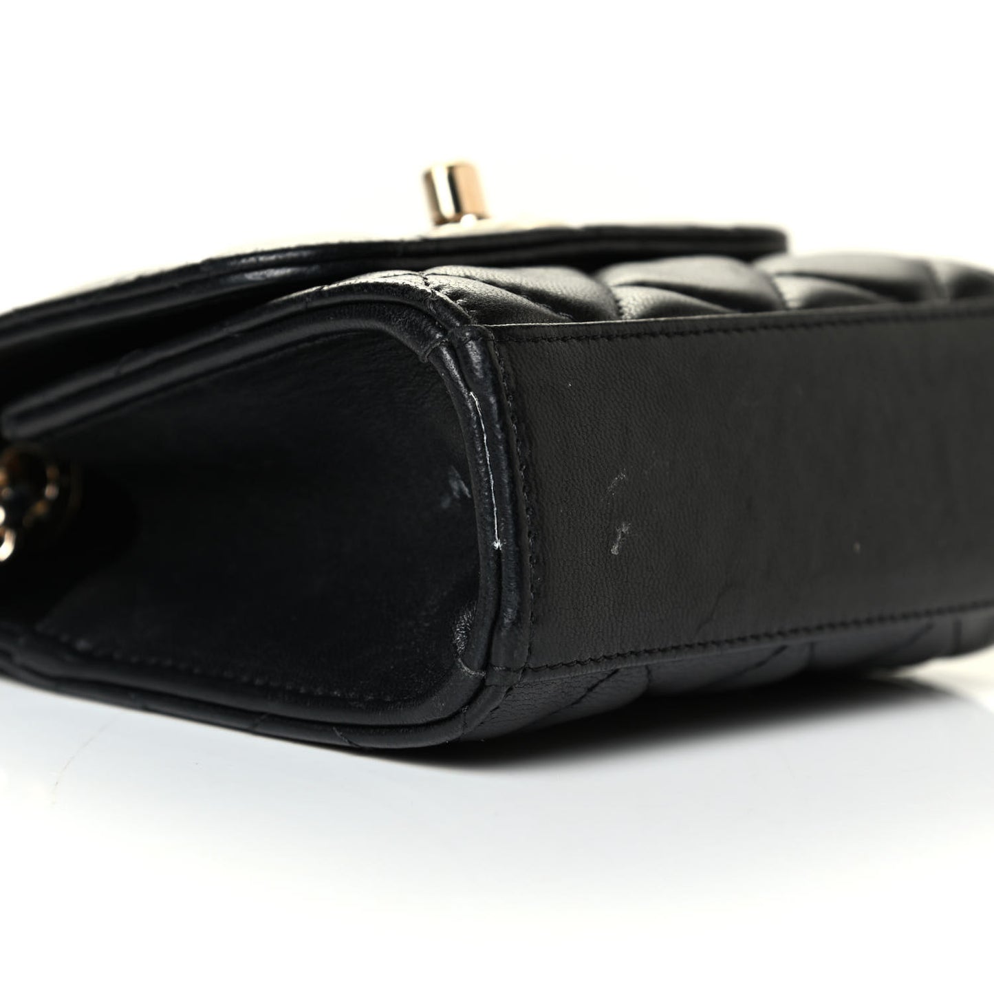 Lambskin Quilted Mini Trendy CC Chain Wallet Black