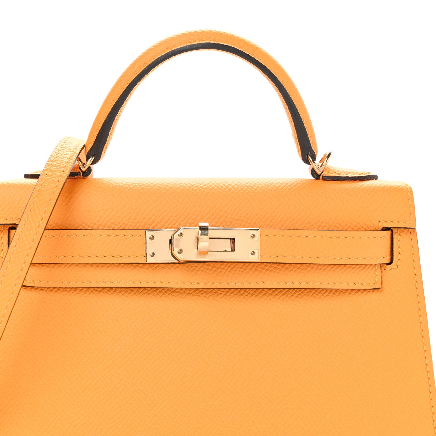 Hermes Epsom Horseshoe Mini Kelly Sellier 20 Jaune D'Or Bleu Glacier 8 of 11