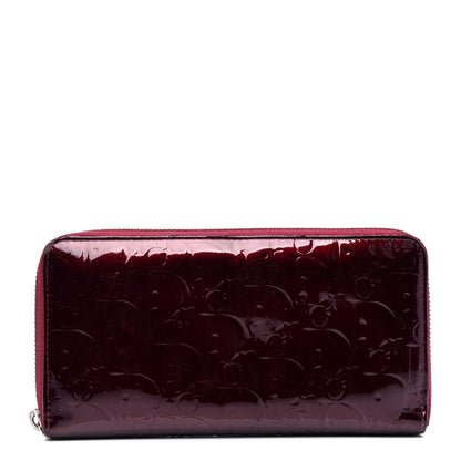 Christian Dior Patent Ultimate Voyageur Zip Around Wallet Red 1 of 6
