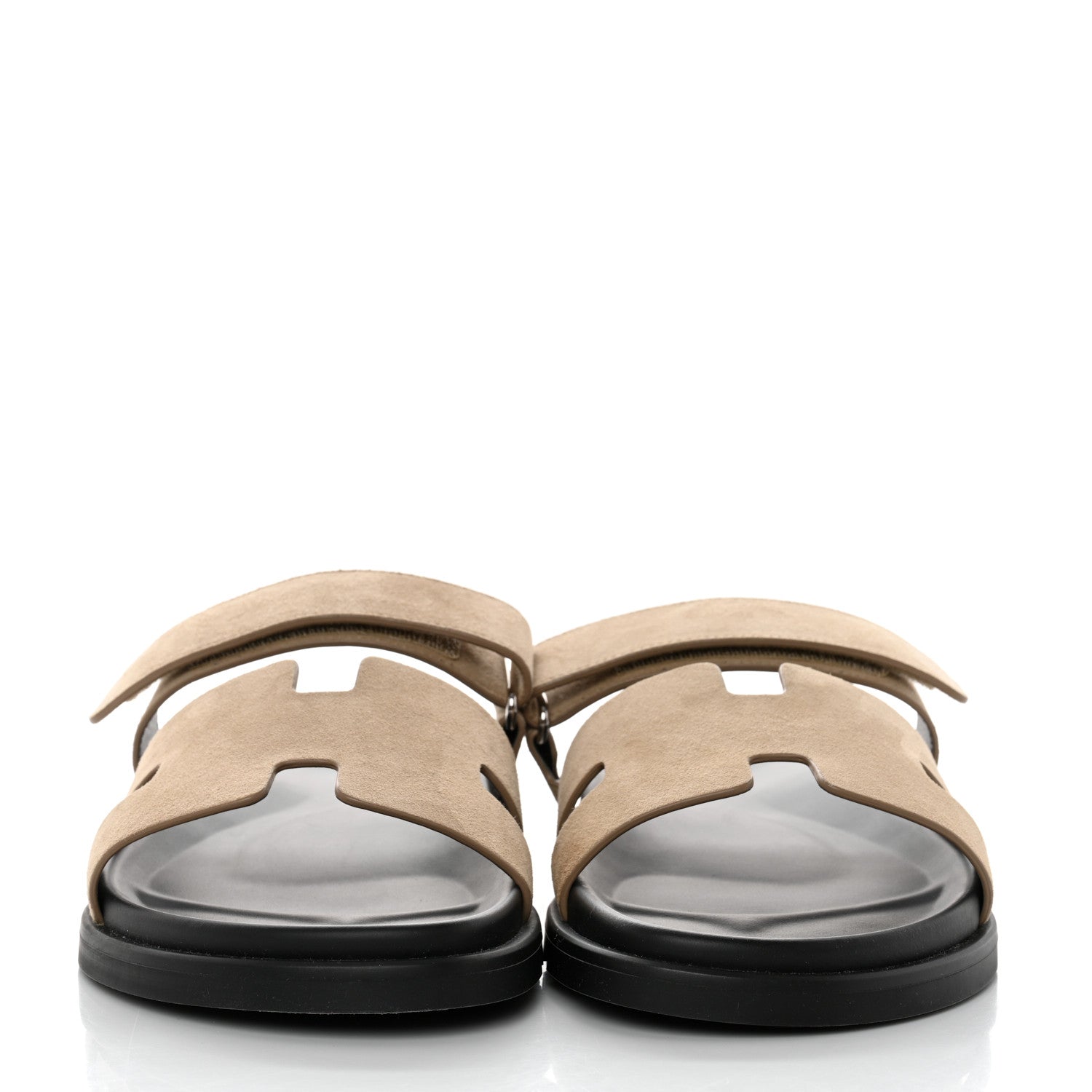 Hermes Suede Goatskin Mens Chypre Sandals 44 Beige Argile 2 of 9