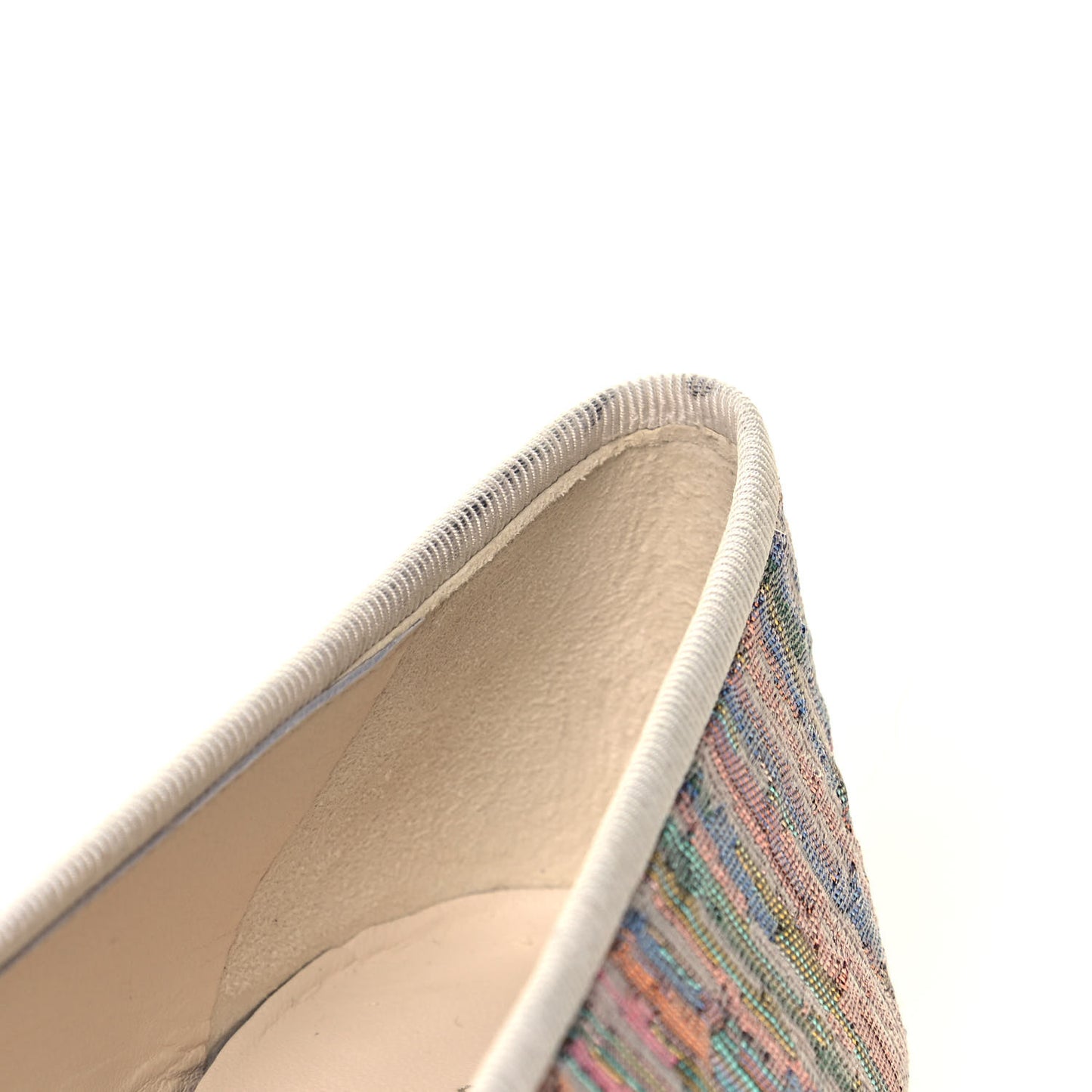 Sequin Grosgrain Cap Toe Ballerina Flats 39.5 Black Multicolor