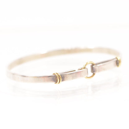 Tiffany Sterling Silver 18K Yellow Gold Hook Bangle Bracelet 2 of 6