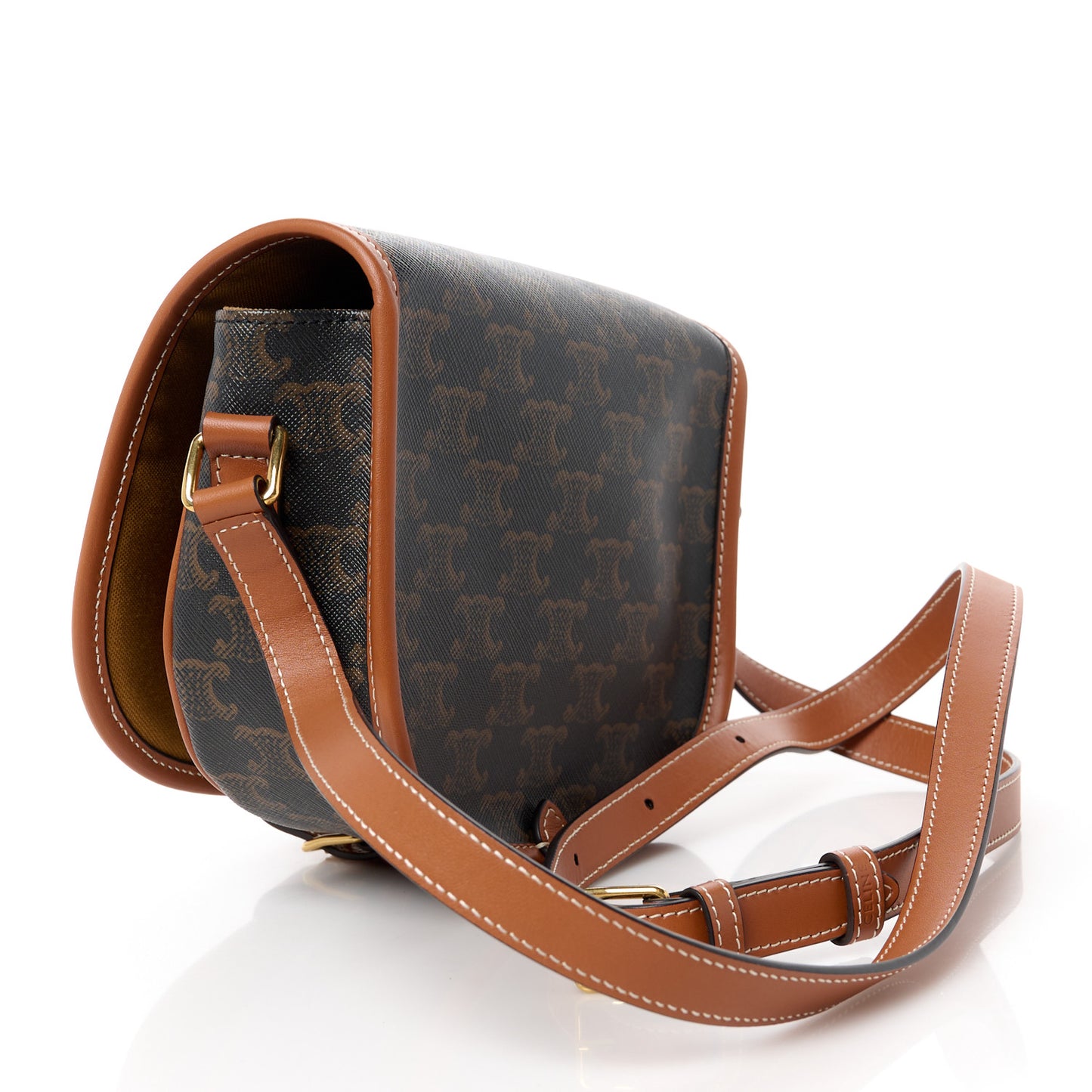 Triomphe Canvas Medium Folco Bag Tan