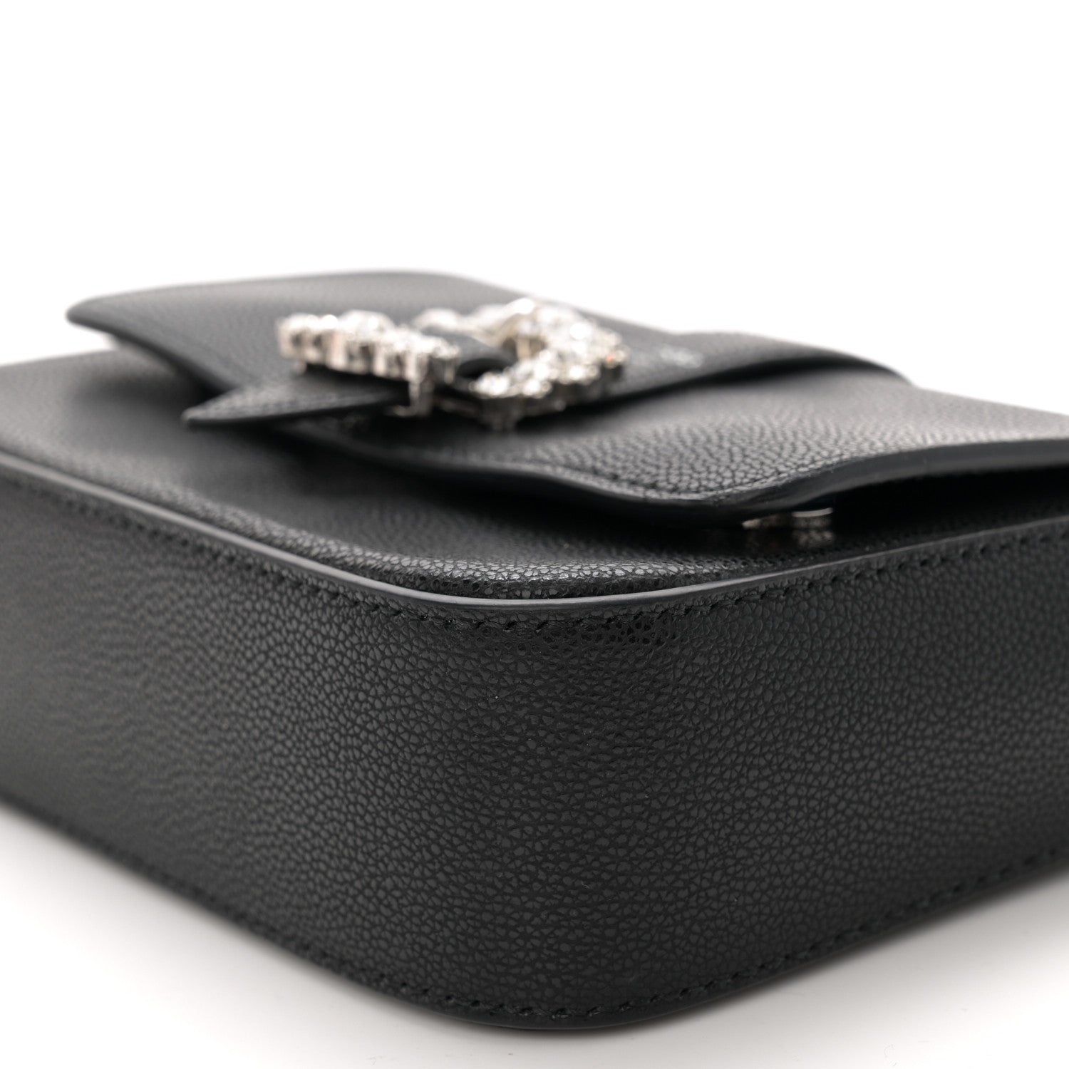 Jimmy Choo Calfskin Crystal Cheri Chain Crossbody Bag Black 10 of 10