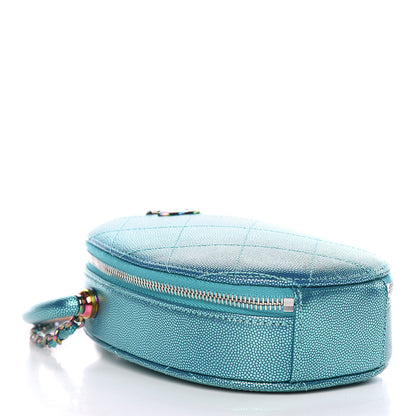 Chanel Metallic Caviar Quilted Camera Case Blue 4 of 10