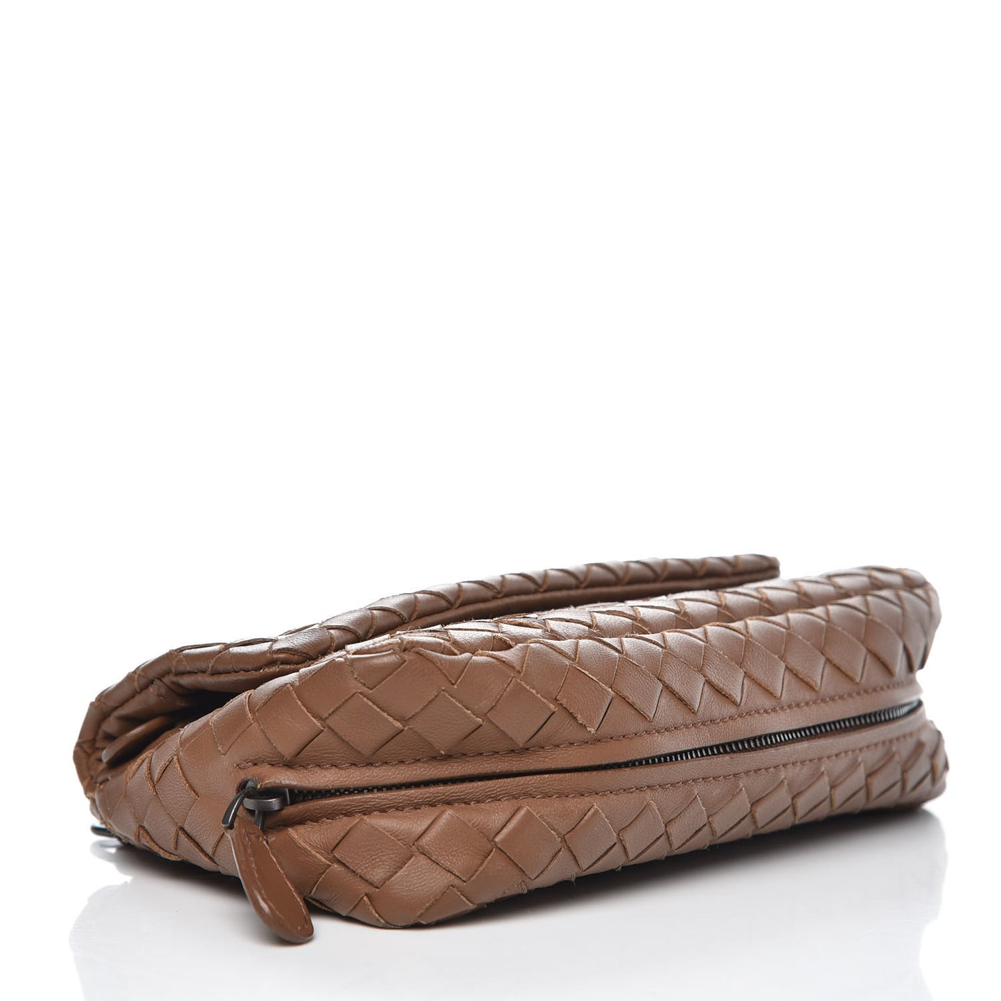 Nappa Intrecciato Small Chain Crossbody Noce