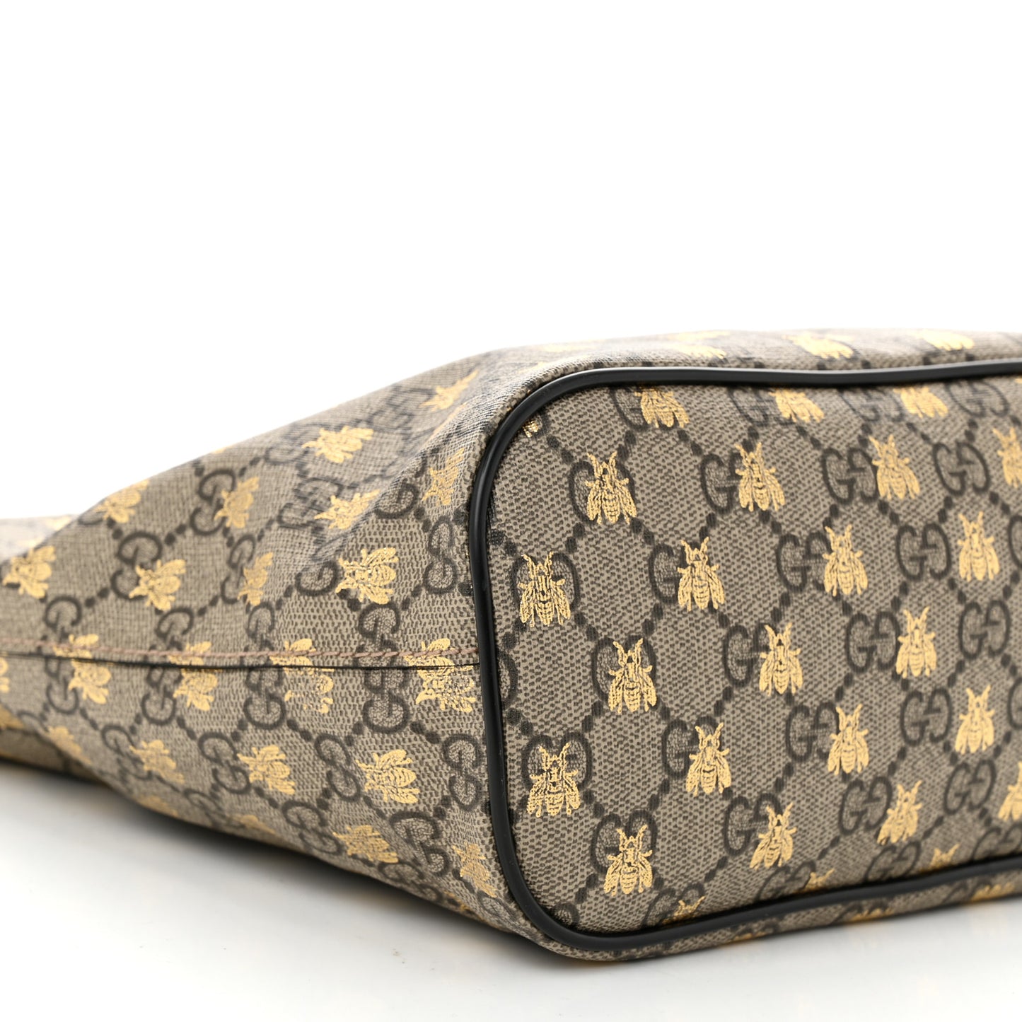Soft GG Supreme Monogram Bees Small Crossbody Tote Beige Oro Black