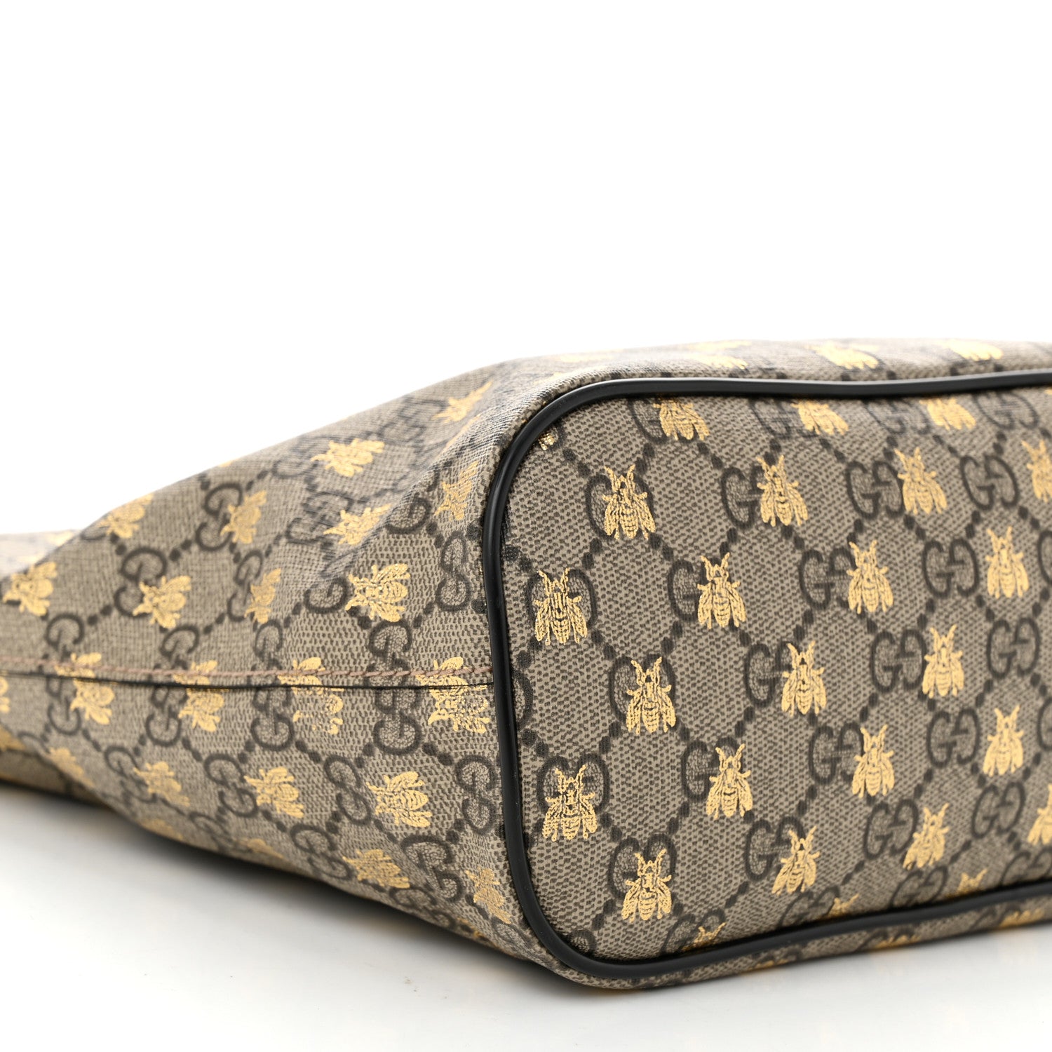 Gucci Soft GG Supreme Monogram Bees Small Crossbody Tote Beige Oro Black 9 of 11