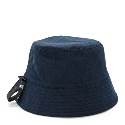 Louis Vuitton Nylon Wool Monogram Reversible MNG Rain Bucket Hat M Black Navy 5 of 16