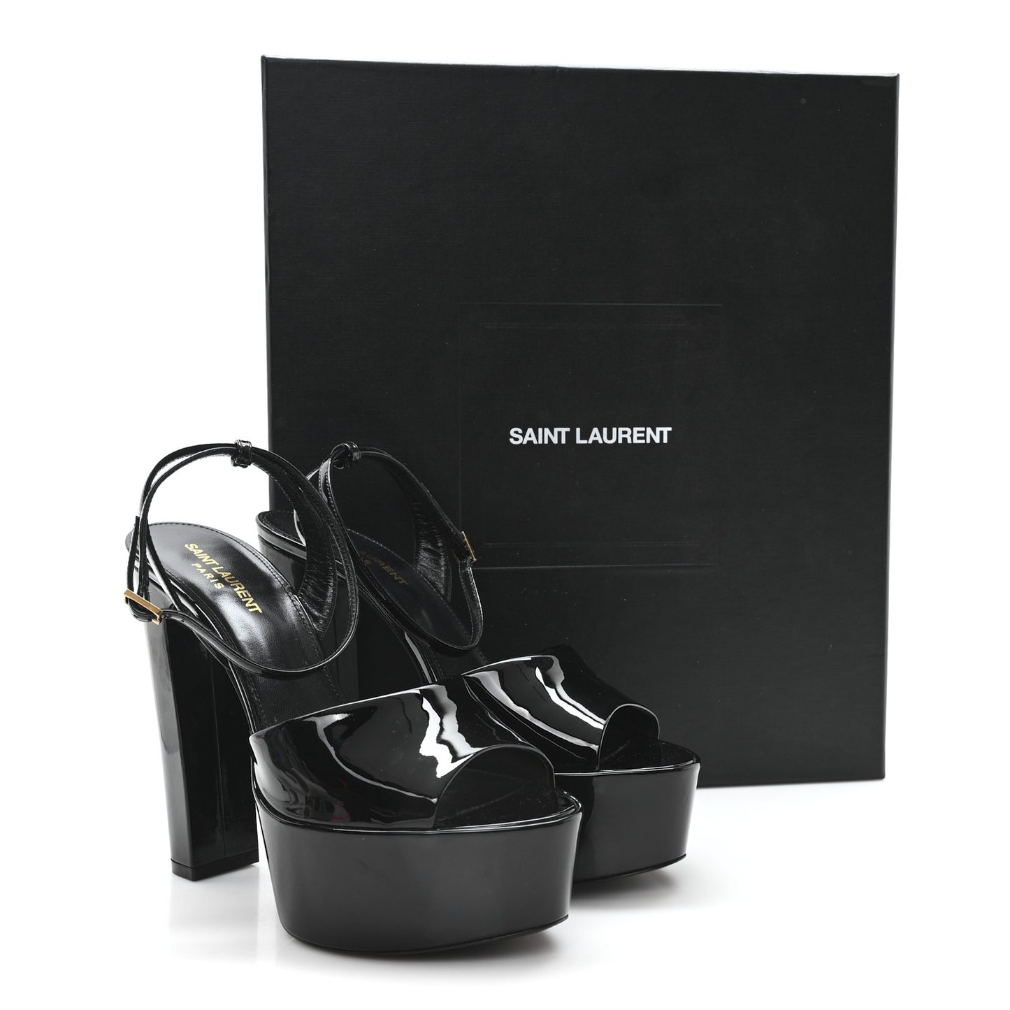 Patent Sexy 95 Tanouk Platform Sandals 39.5 Black