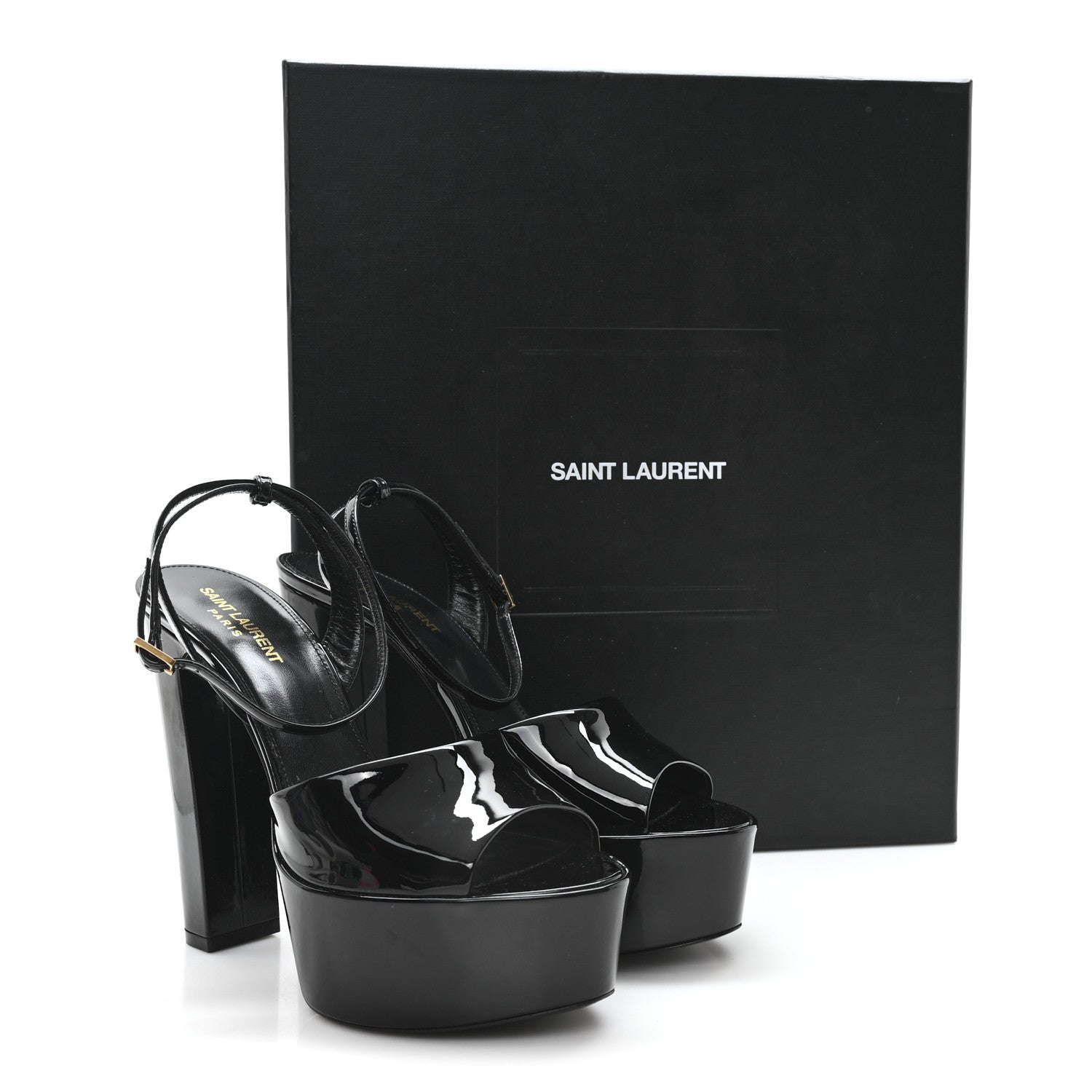 Saint Laurent Patent Sexy 95 Tanouk Platform Sandals 39.5 Black 10 of 10