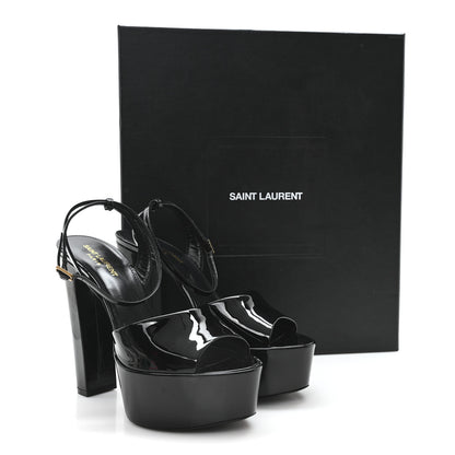 Saint Laurent Patent Sexy 95 Tanouk Platform Sandals 39.5 Black 10 of 10