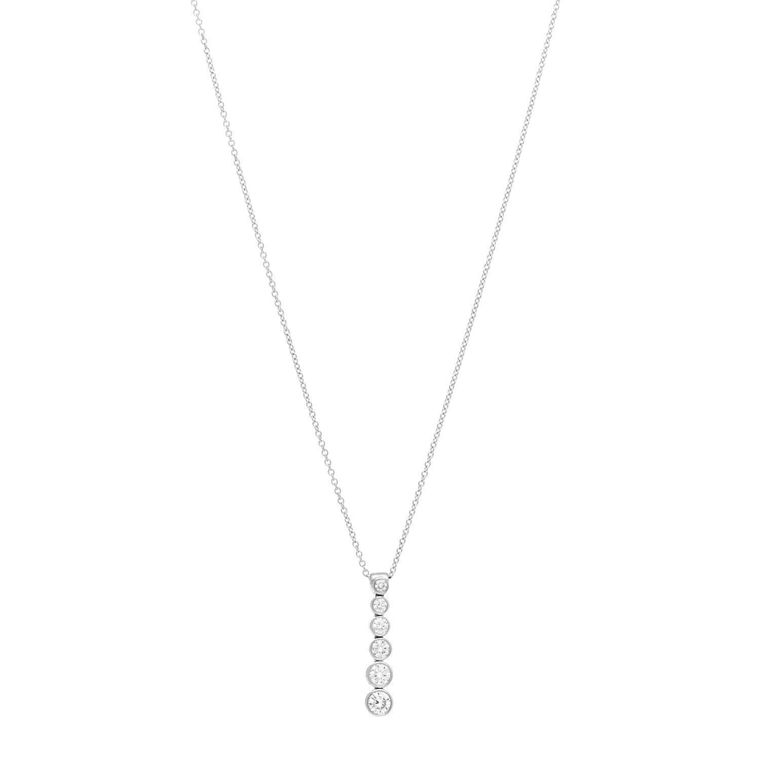 Tiffany Platinum Diamond Jazz Graduated Drop Pendant Necklace 1 of 5