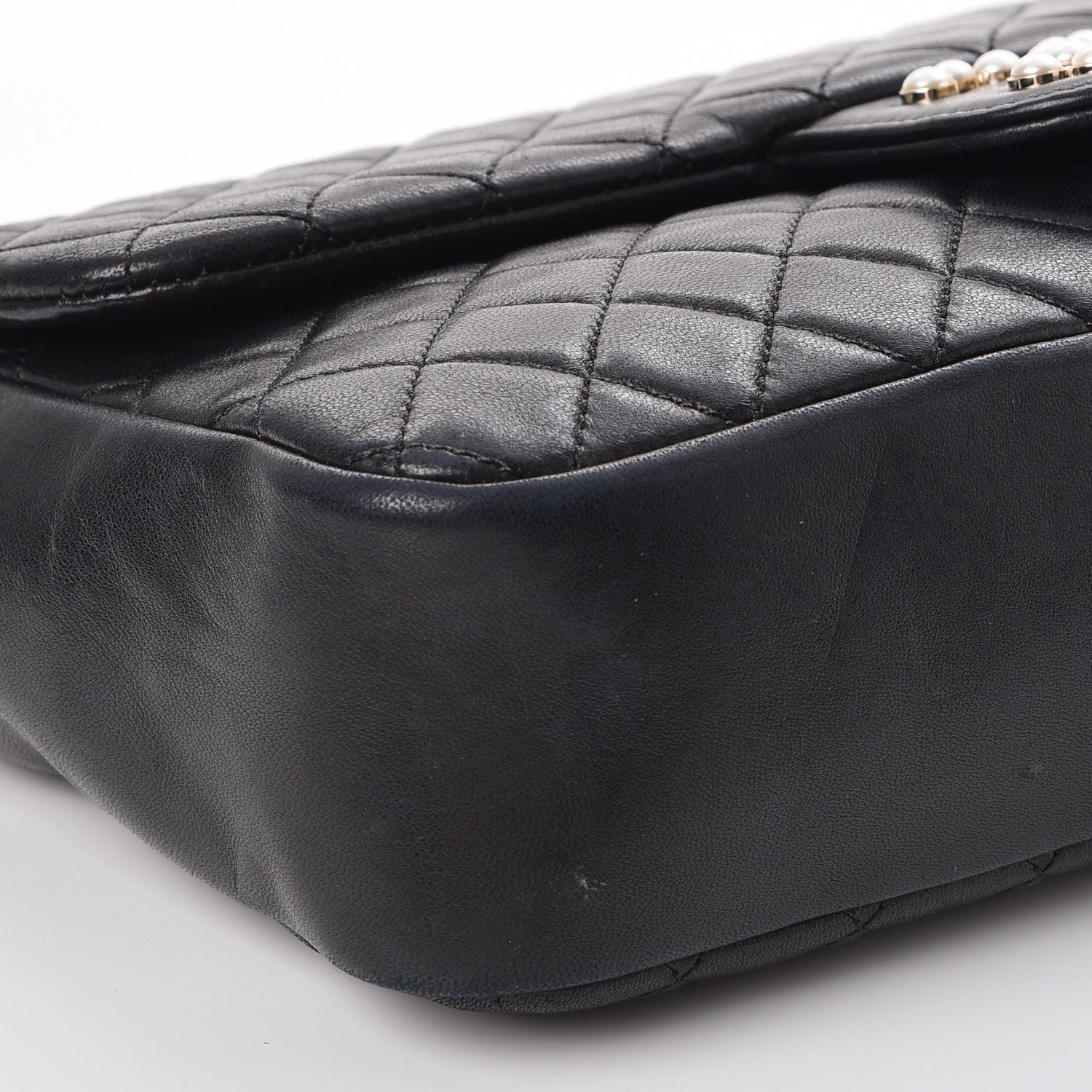 Chanel Lambskin Quilted Medium Westminster Pearl Flap Black 9 of 10