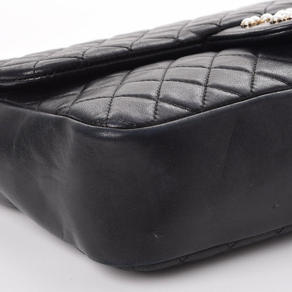 Chanel Lambskin Quilted Medium Westminster Pearl Flap Black 9 of 10