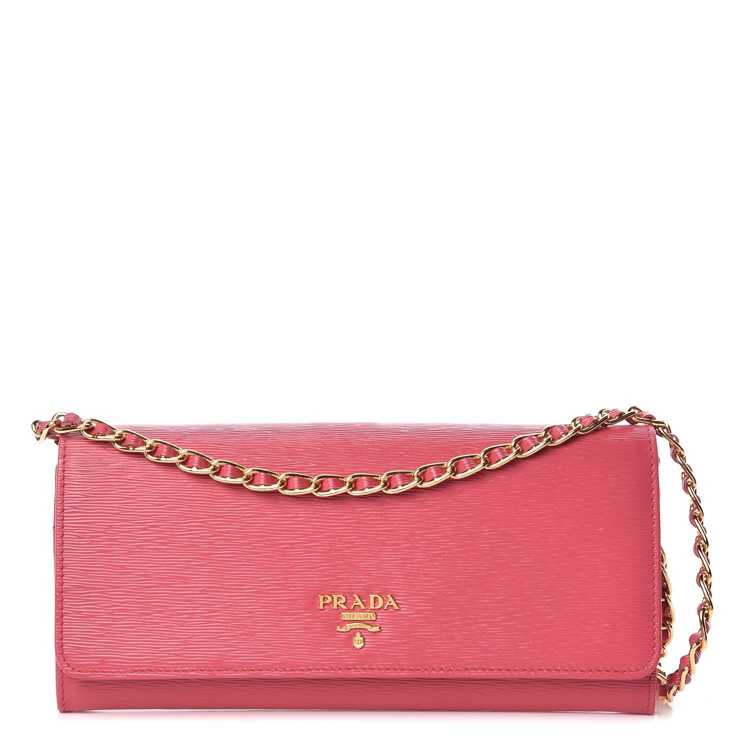 Prada Vitello Move Oro Chain Wallet Peonia 1 of 11