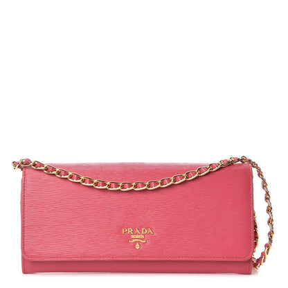 Prada Vitello Move Oro Chain Wallet Peonia 1 of 11