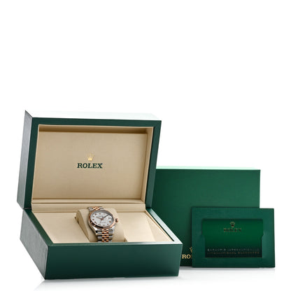 Rolex Stainless Steel 18K Everose Gold 36mm Oyster Perpetual Datejust Watch White Roman 126231 5 of 5