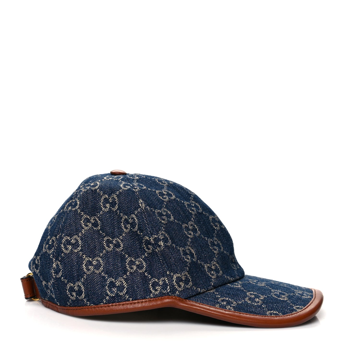 Washed Jacquard Denim Nappa GG Monogram Oscar Baseball Hat M Denim Cuir