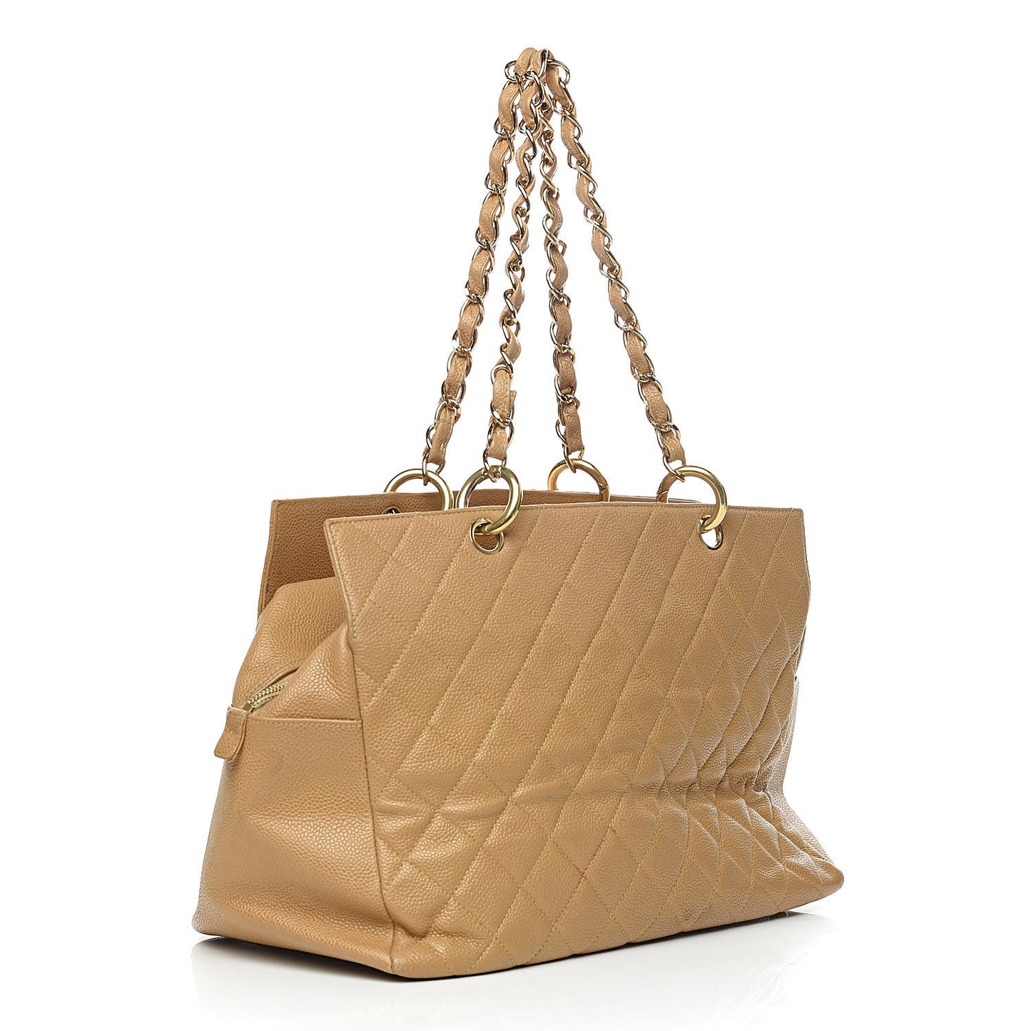 Caviar Quilted Grand Timeless Tote GTT Beige