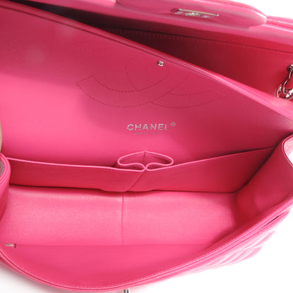 Chanel Lambskin Quilted Jumbo Double Flap Dark Pink 6 of 9