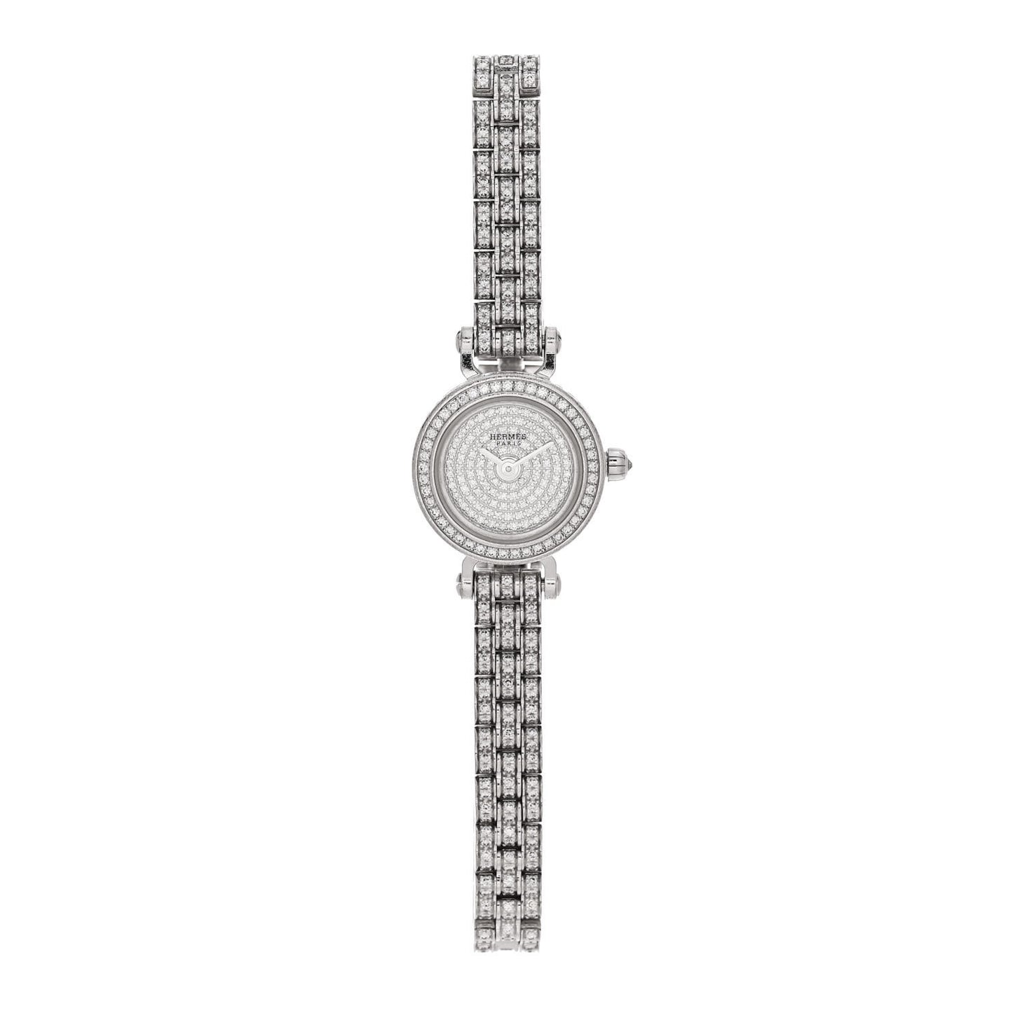 18K White Gold Diamond Pave 16mm Faubourg Quartz Watch