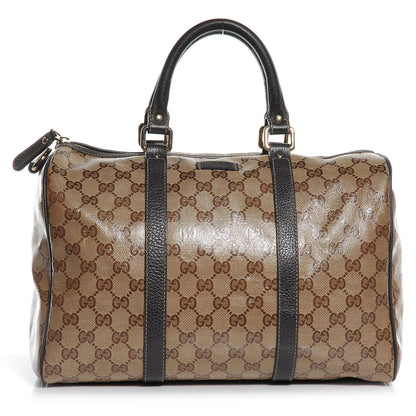 Gucci Crystal Monogram Dollar Calfskin Medium Joy Boston Beige Ebony Testa di Moro 1 of 7