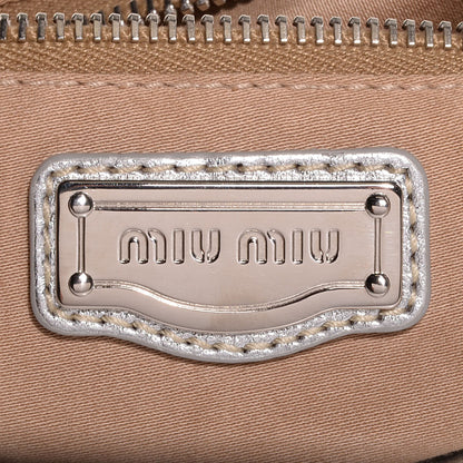 Miu Miu Nappa Matelasse Coffer Argento 6 of 9