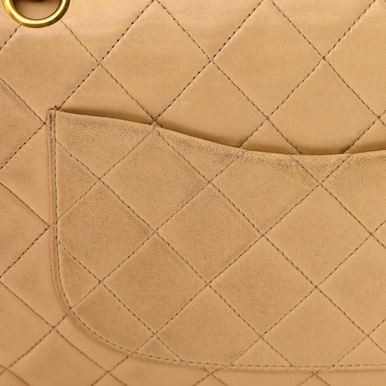 Chanel Lambskin Quilted Medium Double Flap Beige 21 of 26
