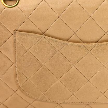 Chanel Lambskin Quilted Medium Double Flap Beige 21 of 26
