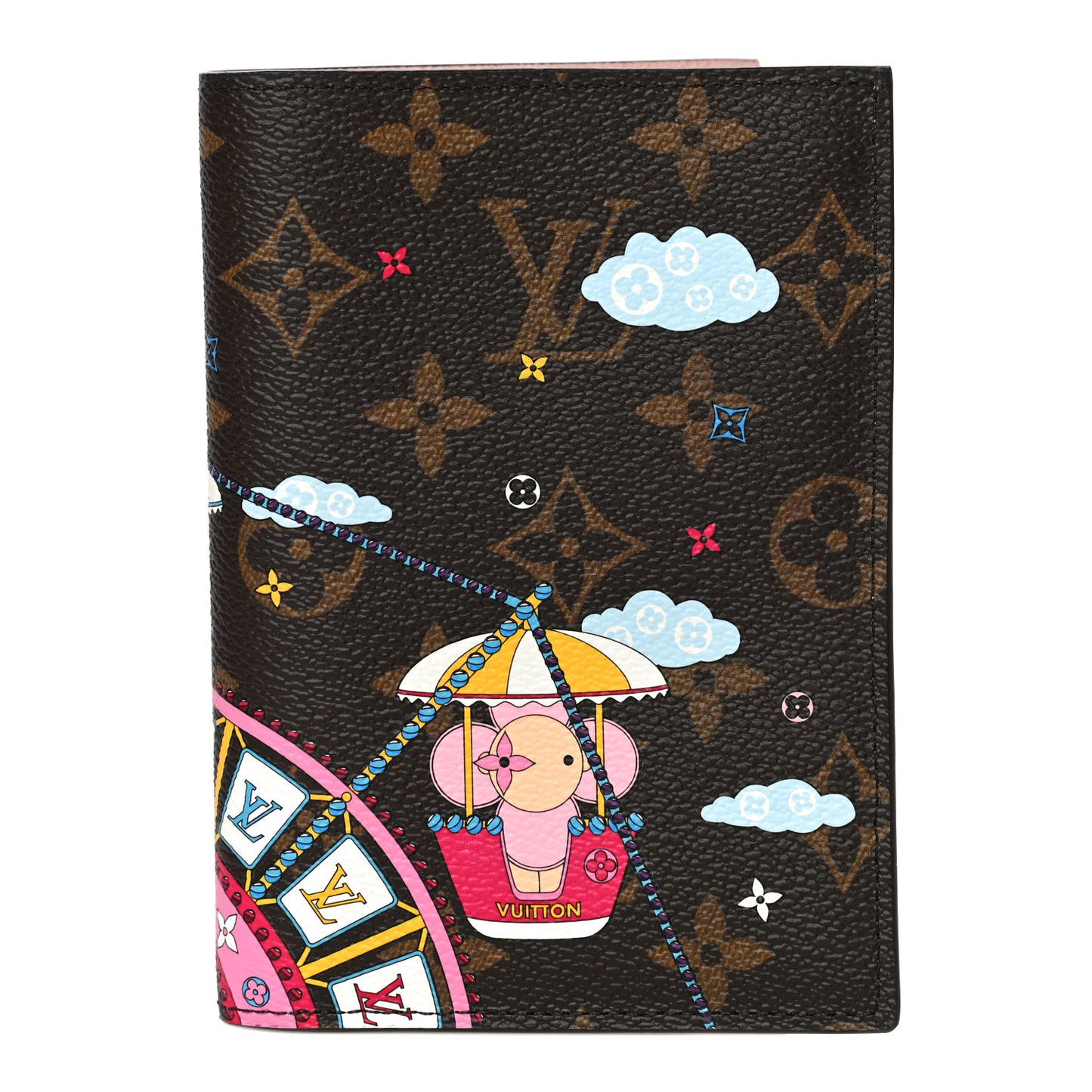 Monogram 2020 Christmas Animation Big Wheel Passport Cover Rose Ballerine