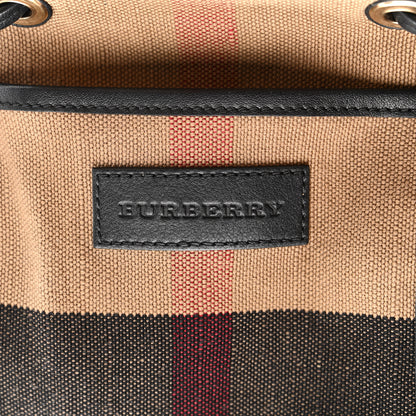 Burberry Overdyed Canvas Mega Check Heart Print Medium Chiltern Backpack Black 6 of 13