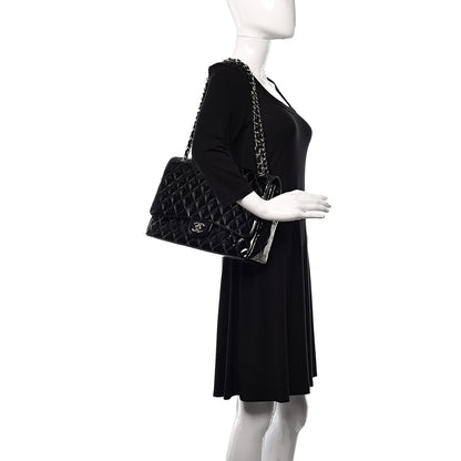 Chanel Patent Quilted Maxi Single Flap Black 2 of 11