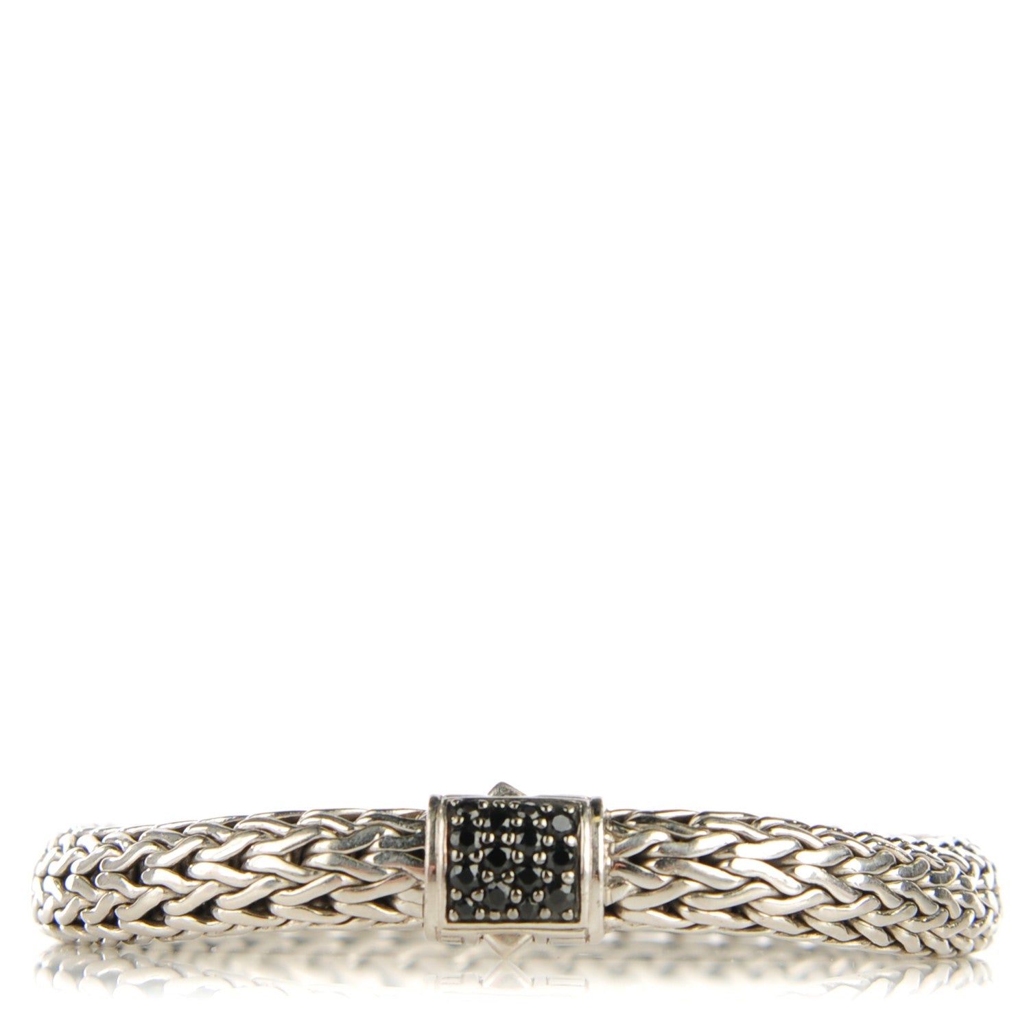 John Hardy Sterling Silver Black Sapphire Extra Small Classic Chain Clasp Bracelet M 1 of 5