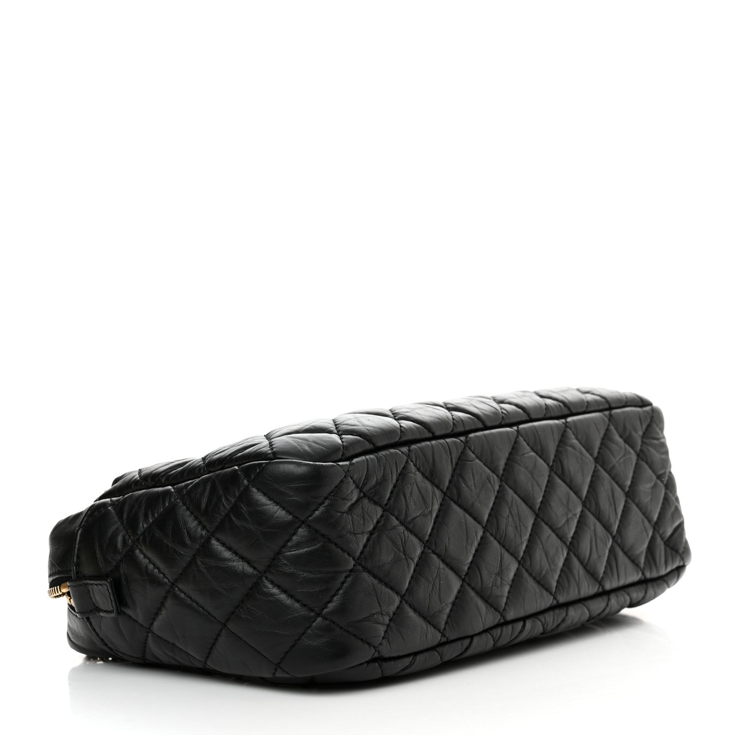 Aged Calfskin Quilted Medium Reissue Camera Case Black