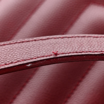 Saint Laurent Grain De Poudre Matelasse Chevron Monogram Shopping Bag Oxblood 15 of 15