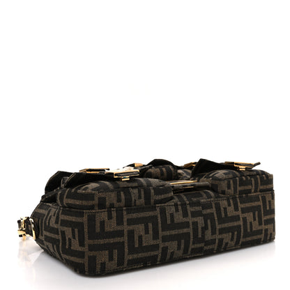 Fendi Fabric Jacquard FF 1974 Multipocket Baguette Tobacco Moro 4 of 11