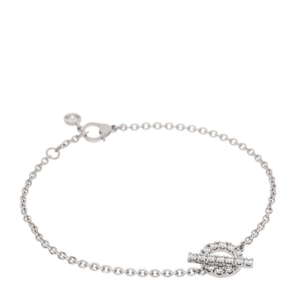 Hermes 18K White Gold Diamond Finesse Bracelet LG 1 of 4