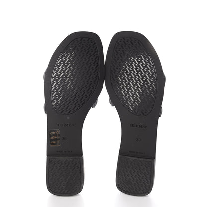 Hermes Rubber Aloha Sandals 39 Black 5 of 8